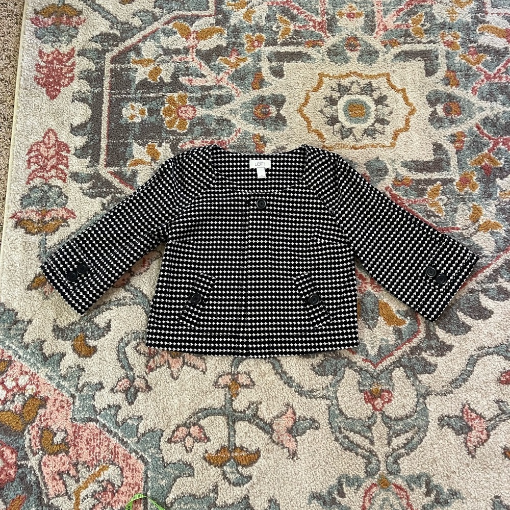 Loft gingham suit jacket/ cardigan size X small